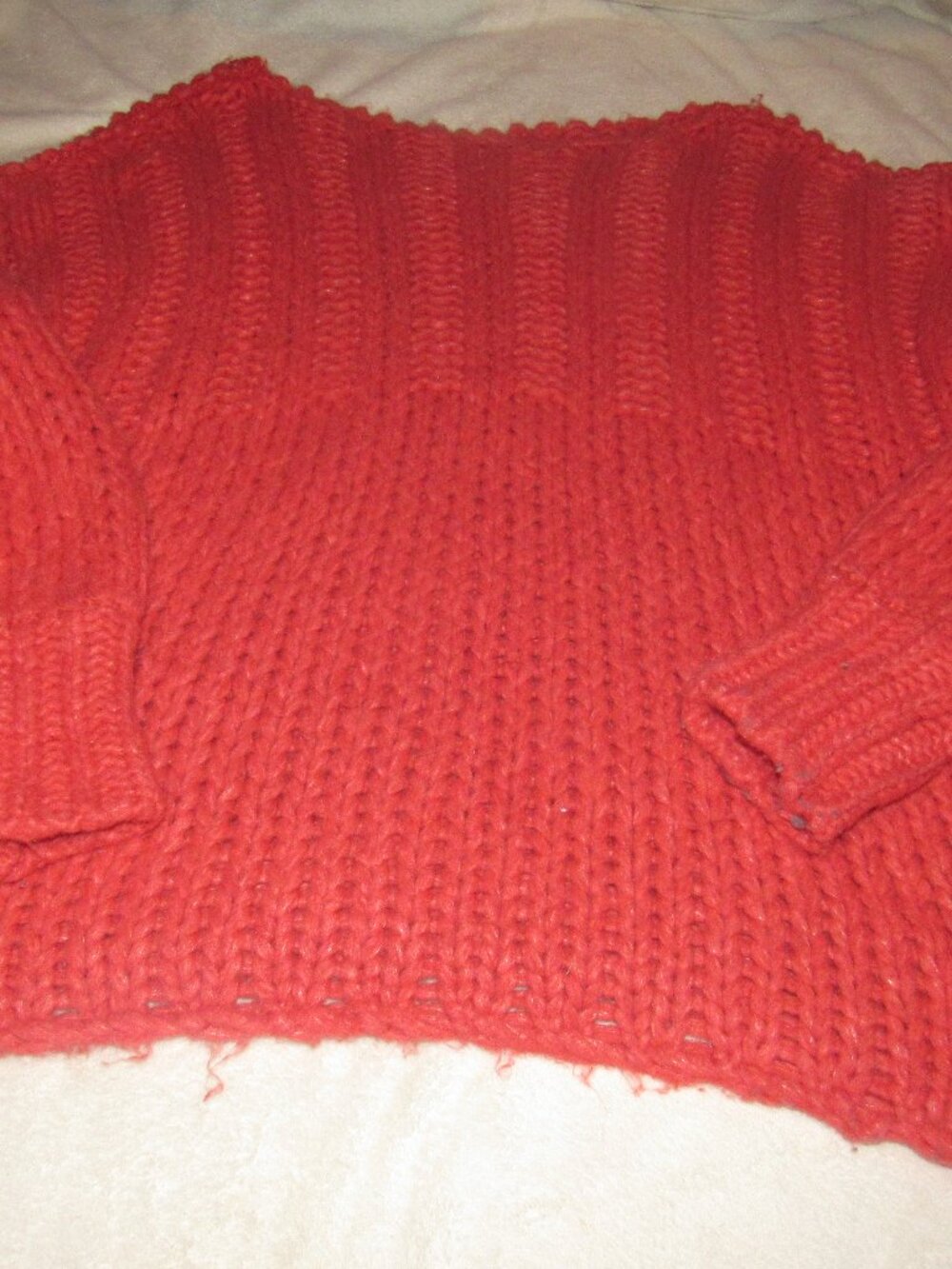 Free People Be There Pullover Orange Chunky Knit Sweater Small  USED